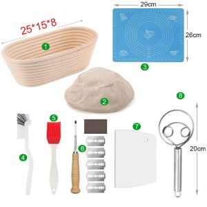 5/8pcs Natural Bread Banneton Proofing Basket Oval Round Rattan Wicker Dough Sourdough Baskets Cane Baking Fermentation