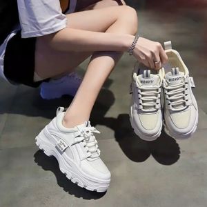 New Korean Fashion Rubber Shoes For Women High-heeled sneakers