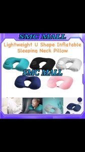 High Quality Portable Folding Air Press Inflatable Pillow Double Sided Flocking U Shaped Neck Pillow Lightweight Flexibl