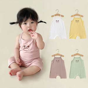 Summer Infant Romper Sleeveless Cute Cartoon Modal Ultra-Thin Girls Baby Vest Crawling Suit Strapless Bodysuit Baby Clothes