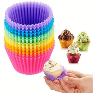 W18 Silicone Cake Mold Round Heart Shape Muffin Cupcake Baking Molds Home Kitchen Bakeware Baking Cups BPA Free Kitchen Gadgets 