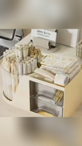 TWOL SHOP Stock no.117,1pcs Multi-Functional Desktop Makeup Brush Lipstick Rotated Cosmetic Storage Box Large Capacity Pen Holder