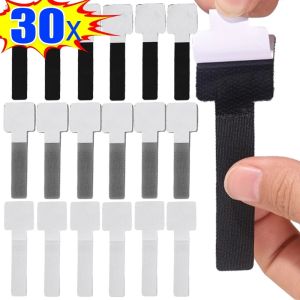 10/30pcs Self Adhesive On Wall Mounted Desk Reusable T-Type Cable Cord Organizer Nylon Hook Loop Wrap Bundle Data Cable Tie Wire