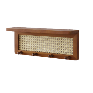 YASISHA | Retro Style Wall Mounted Shelf with Key Hanger