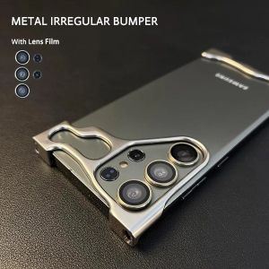 Luxury Aluminum Alloy Bumper Phone Case For Samsung Galaxy S25 Ultra S24 S23 Plus Lens Film Protection Metal Shockproof Cover Casing