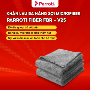Khăn Lau Đa Năng Siêu Thấm Hút Không Bụi Vải Khăn Lau Kính Khăn Lau Bếp Khăn Lau Ô Tô Combo 2 Khăn 40x40cm 550GSM Parroti Fiber - FBR V25