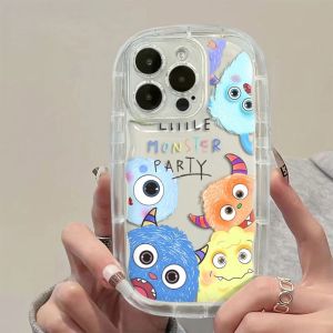 Compatible with iPhone case 14 Pro Max 11 13 monster kecil casing 12 15 XR X Xs Max shockproof anti-drop clear 7 8 Plus