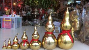 Hồ Lô Phong Thủy Bằng Đồng Trơn Cao 25cm