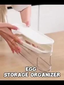 MAYANG KARYA Easy-Access Sliding Egg Storage Container with Transparent Lid and Space-Saving Design