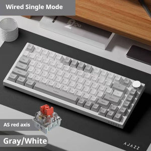 AJAZZ | Ajazz AK820 wired gaming mechanical keyboard metal adjustment knob 75% office mechanical keyboard white light DIY
