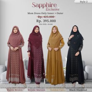 [READY]SAPPHIRE EXSCLUSIVE BY SALVINA HIJAB || GAMIS WANITA MUSLIMAH || GAMIS WANITA TERLARIS