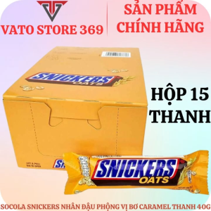 Socola yến mạch SNICKERS nhân đậu phộng vị bơ caramel thanh 40g