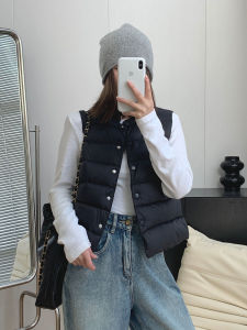 Lightweight Goose down Vest Womens Fashionable Inner Core Outdoor Wear Chinese Style High End Short Length Autumn Winter Jacket
