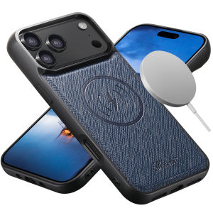 SUTENI หรูหราหนังเทียมเคสโทรศัพท์แม่เหล็กไร้สายชาร์จฝ้ารู้สึกสำหรับไอโฟน 17 โปรแม็กซ์ 16 พลัส 15 14 13 12