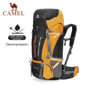 65L ความจุข กระเป๋าเป้สะพาย หลังเดินป่า ชายหญิง กระเป๋าแคมพ์ปิ้งระบาย อากาศ