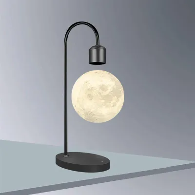 SHANNAIER | 3D Printed Magnetic Levitation Moon Lamp Wireless Charging Bedside Night Light