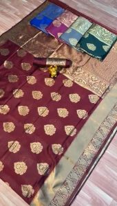 NAKSHATRA SAREE SOFT LICHI SILK Breathable Fabric Banarasi Saree