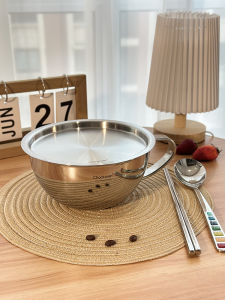 Breakfast Cup Large Belly Stainless Steel Milk Cup with Handle Scale 18/10 Breakfast Bowl for Adults Polished Surface Cream Style