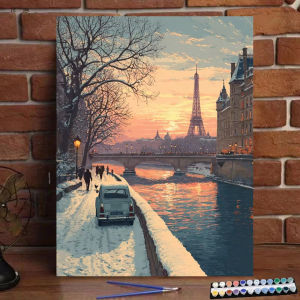 Bandai | Painting By Numbers The Snow Scene At Dusk Digital Painting Handmade Adult Children Gift Wall Decoration
