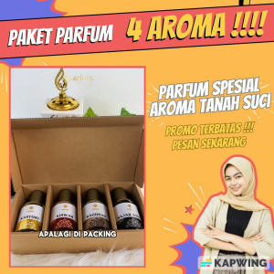 Rumah Idaman - Paket Parfum 4 Aroma Khas Tanah Suci Kasturi Kiswah Raudhah Hajar Aswad Ibadah