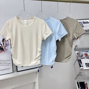 SKINOFSKIN | Ribbed Quick-Drying Side-Pleated Running Top