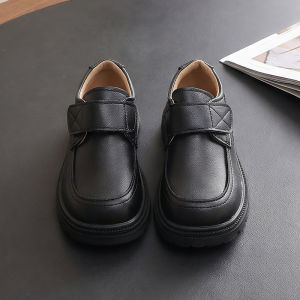 Boys Childrens Leather Shoes Spring and Autumn Black British Style Fashion