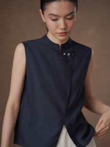 hacikis | Breathable Lightweight Ramie-Lyocell Blend Sleeveless Shirt for Women