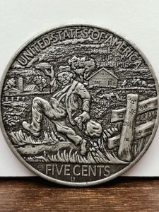 Field Running Carved Coin Creative Festival Gift Toy Vintage Style Brass Coin Playable Badge Retro Design Popular with Everyone