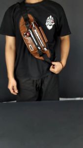 Tas Selempang Pria Kulit PU Polo Amstar Waist Bag Tas Pinggang Waterproof