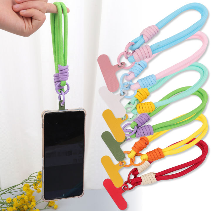 Mobile Phone Lanyard Wrist Strap with Tether Tabs Anti-lost Cell Phone Wrist Hanging Rope Universal Braided Smartphone Lanyards