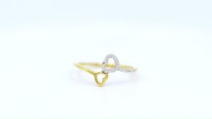 Happy Jewelry แหวนหัวใจ2 ดวง ทองแท้ 9k 37.5% เพชรเกสร