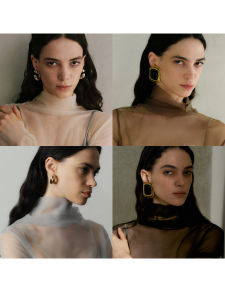 Layering Use See-through Mesh Long-sleeved Blouse Half-high Collar