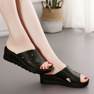 2024 New Arrival Wedge Sandals Womens Summer Pine High Heel Shoes Fashion Outdoor Womens Slippers Fashion All-Matching Trendy