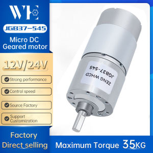 JGB37-545 High Torque Micro Planetary Gear Reduction DC Motor 12V~24V Full Metal Gear Brush DC Motor 35KG.cm Forward Reverse