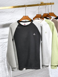 Double-Sided Fleece Long Sleeve T-Shirt Designer Trendy Mens Warm Base Shirt Shoulder Stripe Autumn Winter Fashion Urban Style