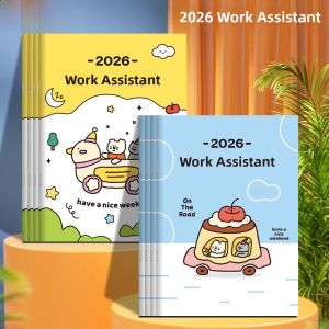 2026 Yearly Planner Work Secretary Calendar Office Student Daily Schedule Time Management Efficiency Book Weight Loss Study Discipline Tracker Large Grid Memo Notebook