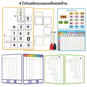 Montessori บอร์ดลบแบบแห้งสองด้านมีการคูณ2หลักคณิตศาสตร์แบ่งยาวช่วยสอน