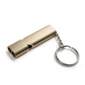 EDC Whistle Emergency Survival Whistle Keychain Aluminum Alloy Outdoor Camping Hiking Accessory Tools High Decibel Whistle Tool