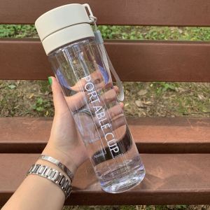 800ML Large Capacity Leak-Proof Water Bottle Plastic Water Cup Outdoor Camping Travel Fitness Gym Portable Transparent Juice Cup