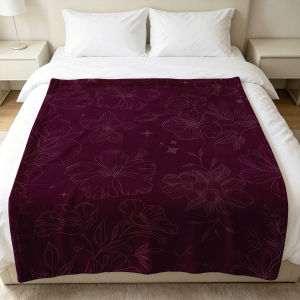 Beast Kingdom | Floral Sketch Blanket Soft Cozy Throw for Sofa Bed Festive Holiday Decor Gift for Kids and Adults Lightweight and Warm