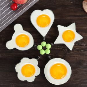 Stainless Steel Heart Shaped Egg Fryer DIY Tool for Scrambled Eggs & Bagel Eggs Ideal for Kindergarten & Children's Kitchen