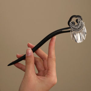 New Chinese Style Womens Ancient Fashion Sandalwood Hairpin Trembling Wood Suzhou Embroidery Hair Accessories Hairpin