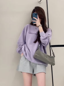 Korean Style round Neck Sleeveless Hoodie Long Sleeve Letter Print Casual Slimming Top Womens Autumn New Arrival Trendy Lazy Style