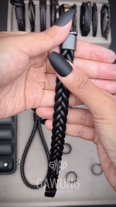 Gawung Gelang Pria Kulit Lilit Anyaman Signatrue Hitam Aesthetic Laki Laki Cowo GGKPLR