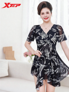 XTEP | Elderly Swimwear Female New Conservative Large Size Slimming Monokini