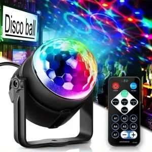 Magic Dance Car RGB LED Stage Disco Light Rotating DJ Ball Strobe Remote Sound Control Party Club Laser Show Lamp Christmas Gift