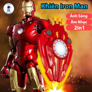 Đồ Chơi Khiên Chiến Đấu Iron Man Người Sắt 2in1 Captain America / Spider-Man Có Nhạc Và Đèn Vui Nhộn