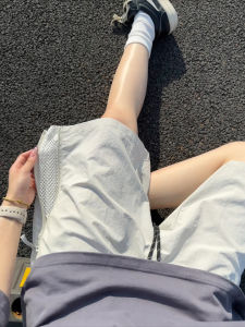 Nylon Quick Dry Sport Shorts Mens Summer Thin American Workwear Casual Ice Silk Five-Point Pants Straight Leg Loose Fit