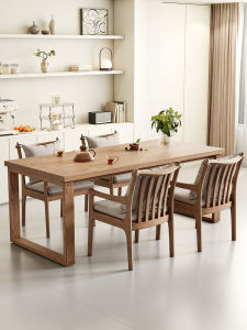 Nordic Style Solid Wood Dining Table Large Board White Basswood Rectangle Shape Office Desk No Living Room Needed Bookshelf
