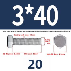 BAIRUITE | Ốc Vít Đầu Lục Giác Dài M3 M5 M6 M8 M10 M12